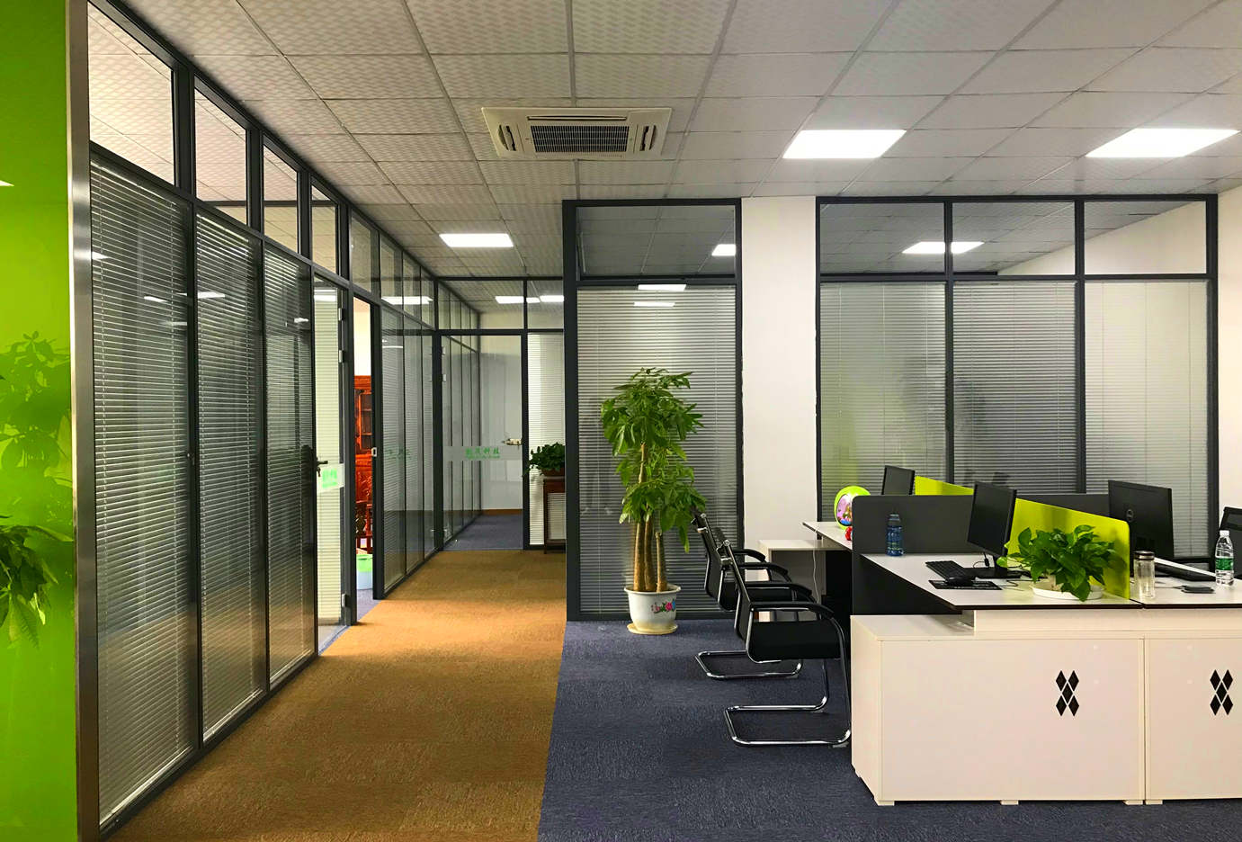 辦公隔斷墻 雙玻百葉玻璃隔斷墻 高隔斷鋁型材 